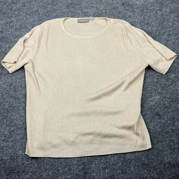 Women's Croft & Barrow Cowl Knit Sweater blouse top yellow tan - Picture 1 of 7